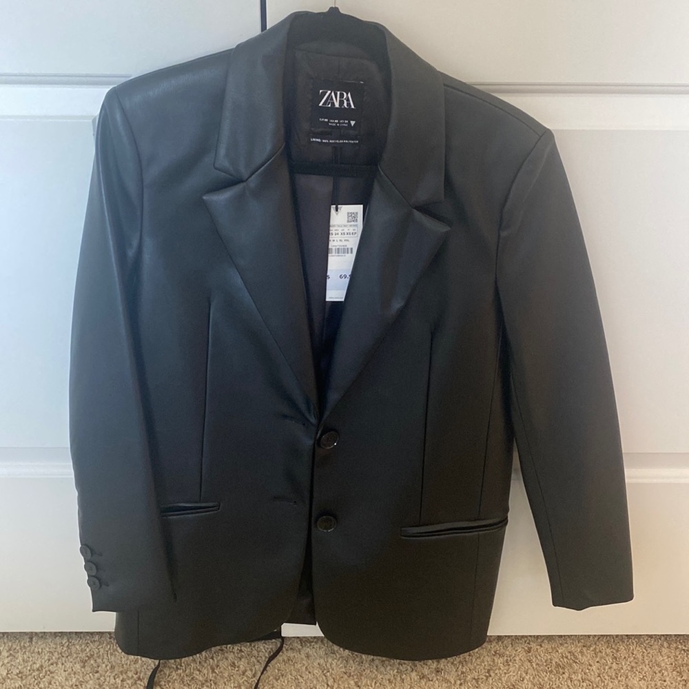 Zara leather blazer